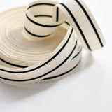 Striped Cotton Ribbon / Cream&Black