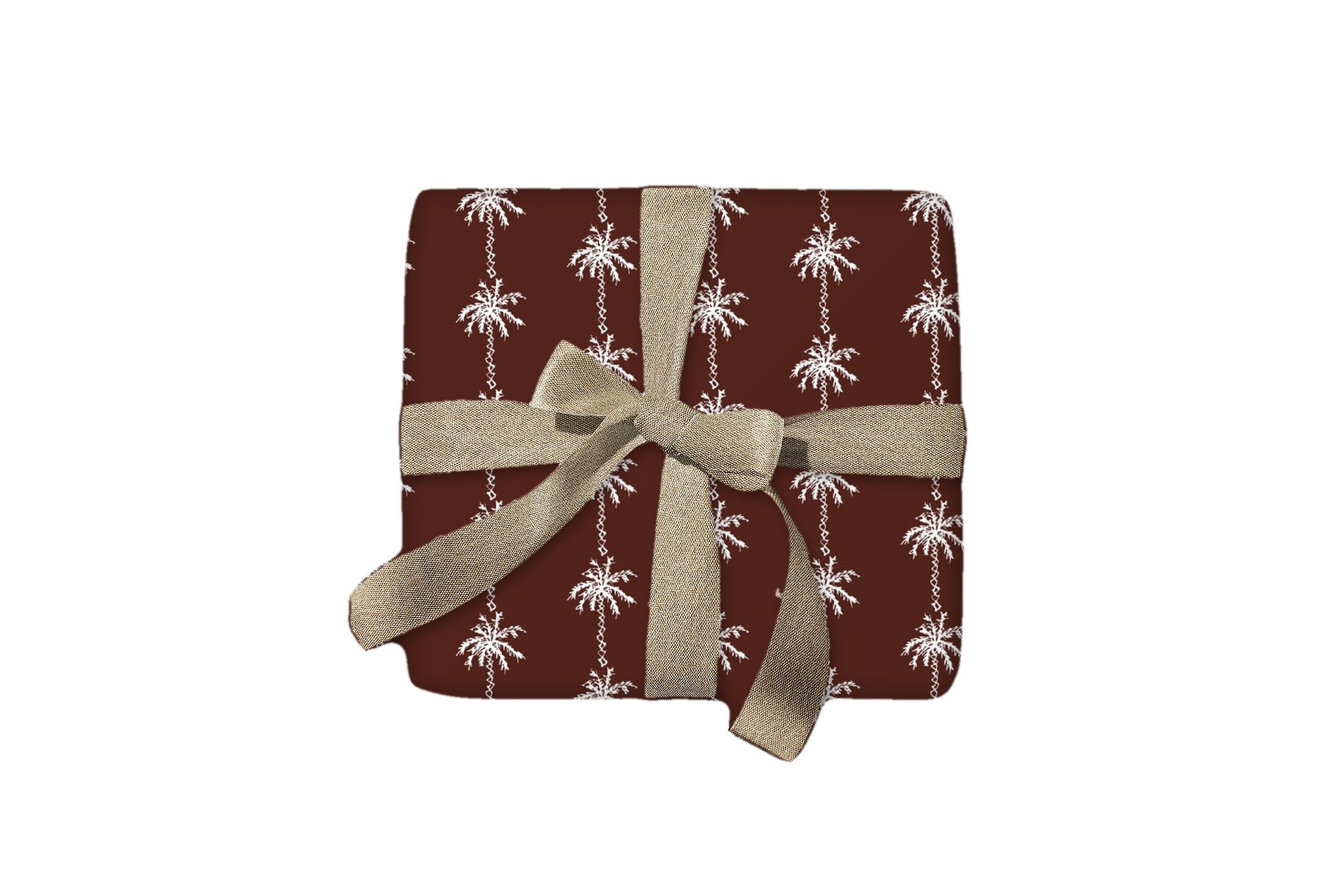 Palm Brown wrapping paper on a gift box